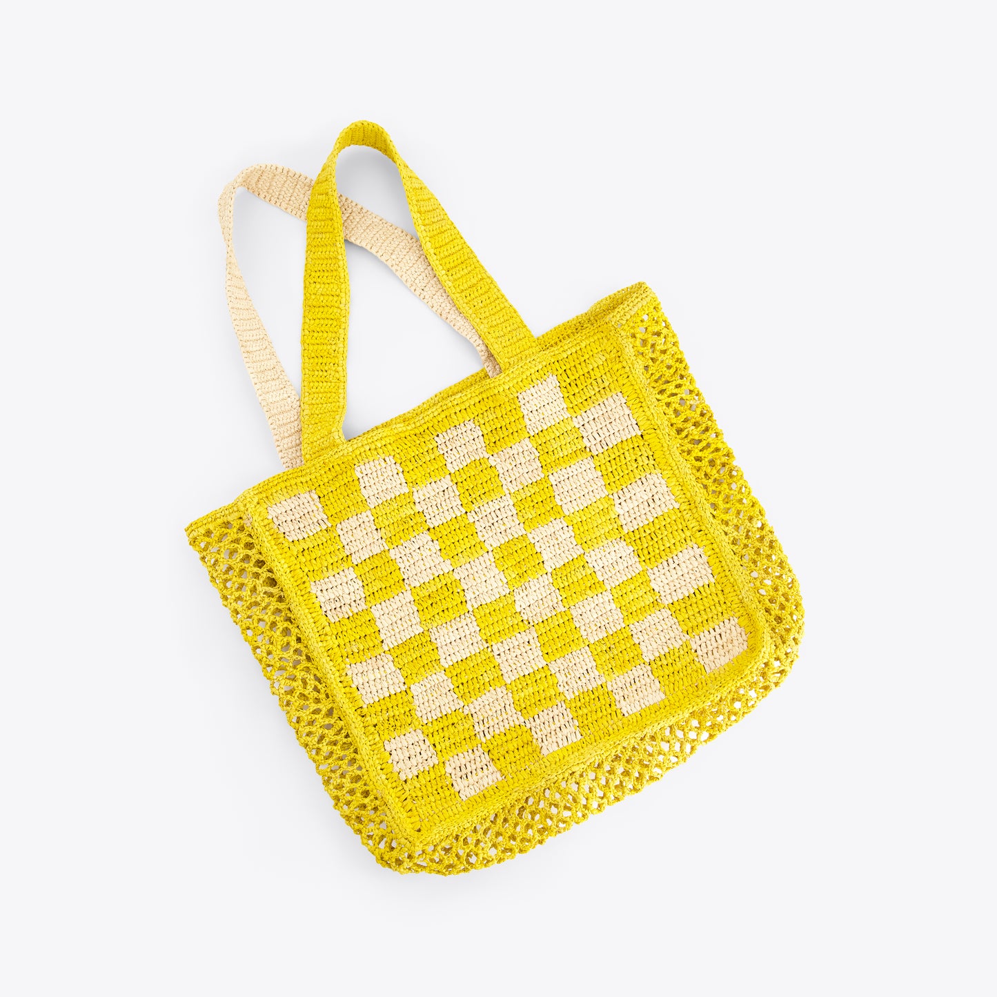 Raffia Checkers Bag